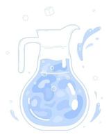 eau potable propre dans une carafe en verre. illustration vectorielle. vecteur