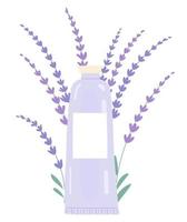 tube lilas avec produit de soin de la peau à la lavande. vecteur