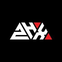 création de logo de lettre triangle zhx avec forme de triangle. monogramme de conception de logo triangle zhx. modèle de logo vectoriel triangle zhx avec couleur rouge. logo triangulaire zhx logo simple, élégant et luxueux. zhx