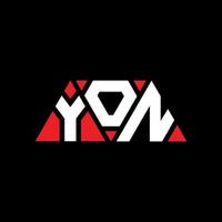 création de logo de lettre triangle yon avec forme de triangle. monogramme de conception de logo triangle yon. modèle de logo vectoriel triangle yon avec couleur rouge. yon logo triangulaire logo simple, élégant et luxueux. là