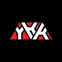 création de logo de lettre triangle ykk avec forme de triangle. monogramme de conception de logo triangle ykk. modèle de logo vectoriel triangle ykk avec couleur rouge. logo triangulaire ykk logo simple, élégant et luxueux. beurk