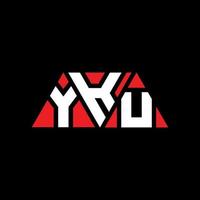 création de logo de lettre triangle yku avec forme de triangle. monogramme de conception de logo triangle yku. modèle de logo vectoriel triangle yku avec couleur rouge. logo triangulaire yku logo simple, élégant et luxueux. yku