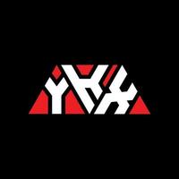 création de logo de lettre triangle ykx avec forme de triangle. monogramme de conception de logo triangle ykx. modèle de logo vectoriel triangle ykx avec couleur rouge. logo triangulaire ykx logo simple, élégant et luxueux. ykx