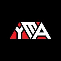 création de logo de lettre triangle yma avec forme de triangle. monogramme de conception de logo triangle yma. modèle de logo vectoriel triangle yma avec couleur rouge. logo triangulaire yma logo simple, élégant et luxueux. oui