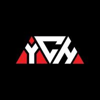 yc création de logo de lettre triangle avec forme de triangle. monogramme de conception de logo triangle ych. modèle de logo vectoriel triangle ych avec couleur rouge. ych logo triangulaire logo simple, élégant et luxueux. ych