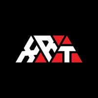 création de logo de lettre triangle xrt avec forme de triangle. monogramme de conception de logo xrt triangle. modèle de logo vectoriel triangle xrt avec couleur rouge. xrt logo triangulaire logo simple, élégant et luxueux. xr