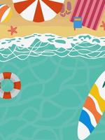 modèle d'affiche de plage et d'été adapté au dépliant ou à la brochure de vacances sur le thème des vacances vecteur