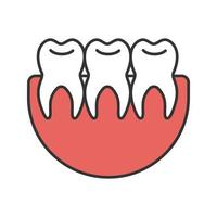 icône de couleur des dents saines. dentition. illustration vectorielle isolée vecteur