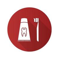 brosse à dents avec icône de glyphe grandissime design plat dentifrice. dentifrice. illustration vectorielle silhouette vecteur