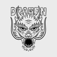 vecteur d'illustration de dragon pour tshirt veste à capuche peut être utilisé pour des autocollants etc