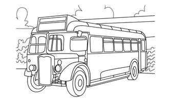 illustration de bus dans le dessin à la main. vecteur