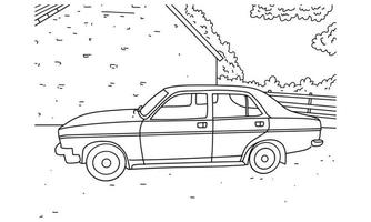 illustration de véhicule en dessin au trait. vecteur