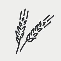 icône de croquis d'oreille de blé. griffonnage de céréales. illustration vectorielle dessinés à la main vecteur