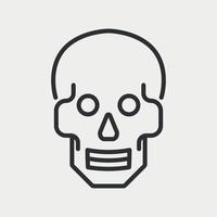 icône de ligne de godille. concept de mort, de faim et de fin du monde. contour du crâne humain. illustration vectorielle vecteur