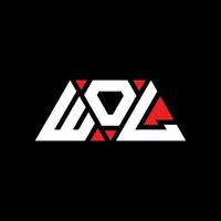 création de logo de lettre triangle wol avec forme de triangle. monogramme de conception de logo wol triangle. modèle de logo vectoriel wol triangle avec couleur rouge. wol logo triangulaire logo simple, élégant et luxueux. wol