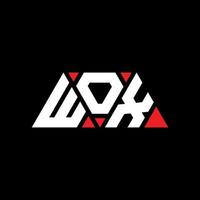 création de logo de lettre triangle wox avec forme de triangle. monogramme de conception de logo triangle wox. modèle de logo vectoriel triangle wox avec couleur rouge. logo triangulaire wox logo simple, élégant et luxueux. cire
