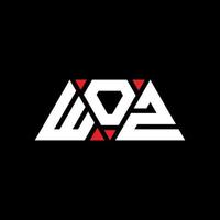 création de logo de lettre triangle woz avec forme de triangle. monogramme de conception de logo triangle woz. modèle de logo vectoriel triangle woz avec couleur rouge. logo triangulaire woz logo simple, élégant et luxueux. woz
