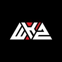 création de logo de lettre triangle wkz avec forme de triangle. monogramme de conception de logo triangle wkz. modèle de logo vectoriel triangle wkz avec couleur rouge. logo triangulaire wkz logo simple, élégant et luxueux. wkz