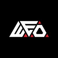 création de logo de lettre triangle weo avec forme de triangle. monogramme de conception de logo triangle weo. modèle de logo vectoriel triangle weo avec couleur rouge. logo triangulaire weo logo simple, élégant et luxueux. weo