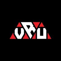 création de logo de lettre triangle vru avec forme de triangle. monogramme de conception de logo triangle vru. modèle de logo vectoriel triangle vru avec couleur rouge. logo triangulaire vru logo simple, élégant et luxueux. vru