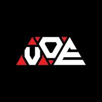 création de logo de lettre triangle voe avec forme de triangle. monogramme de conception de logo triangle voe. modèle de logo vectoriel triangle voe avec couleur rouge. logo triangulaire voe logo simple, élégant et luxueux. voeu