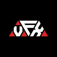 création de logo de lettre triangle vfx avec forme de triangle. monogramme de conception de logo triangle vfx. modèle de logo vectoriel triangle vfx avec couleur rouge. logo triangulaire vfx logo simple, élégant et luxueux. vfx