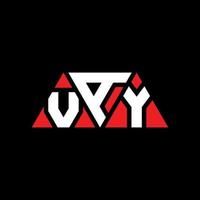 création de logo de lettre triangle vay avec forme de triangle. monogramme de conception de logo triangle vay. modèle de logo vectoriel triangle vay avec couleur rouge. vay logo triangulaire logo simple, élégant et luxueux. vay