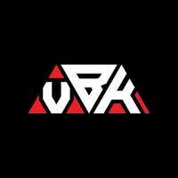 création de logo de lettre triangle vbk avec forme de triangle. monogramme de conception de logo triangle vbk. modèle de logo vectoriel triangle vbk avec couleur rouge. logo triangulaire vbk logo simple, élégant et luxueux. vbk