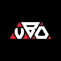 création de logo de lettre triangle vbo avec forme de triangle. monogramme de conception de logo triangle vbo. modèle de logo vectoriel triangle vbo avec couleur rouge. logo triangulaire vbo logo simple, élégant et luxueux. vbo