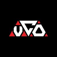 création de logo de lettre triangle vco avec forme de triangle. monogramme de conception de logo triangle vco. modèle de logo vectoriel triangle vco avec couleur rouge. logo triangulaire vco logo simple, élégant et luxueux. vco