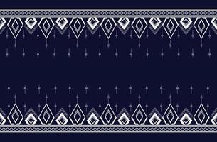texture ethnique géométrique et broderie de motifs avec fond bleu foncé pour la mode, le papier peint, la jupe, le tapis, le papier peint, les vêtements, l'emballage, le batik, le tissu, la feuille, le vecteur, le style d'illustration vecteur