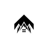 logo de la montagne à la maison vecteur