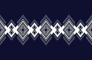 broderie de texture ethnique géométrique à motif harmonieux avec motif de fond bleu foncé utilisé dans le papier peint, la jupe, le tapis, le papier peint, les vêtements, l'emballage, le batik, le tissu, la feuille utilisée dans le vecteur, l'illustration vecteur