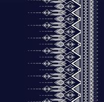 motif de broderie de texture ethnique géométrique pour fond bleu ou papier peint et vêtements jupe tapis papier peint vêtements vêtements emballage batik tissu feuille vecteur de fond bleu foncé, illustration