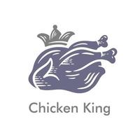 illustration poulet roi logo vecteur