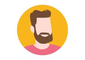 conception d'illustration de visage masculin avec barbe et moustache vecteur
