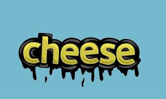 conception de vecteur d'écriture de fromage sur fond bleu