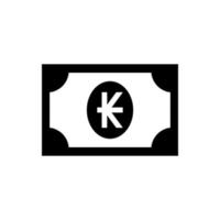 symbole d'icône de devise laos, lak, papier d'argent kip. illustration vectorielle vecteur