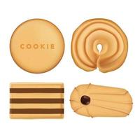 collection de biscuits assortis à plat vectoriel