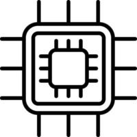 icône de ligne vectorielle cpu vecteur