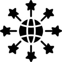 icône de glyphe de réseau mondial vecteur