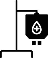 conception d'icône de glyphe de poche de sang vecteur