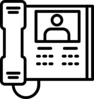 icône de ligne vectorielle de visiophone vecteur