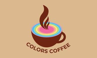 logo couleur café. logo ou icône ou application de tasse à café. création de logo de tasse. vecteur