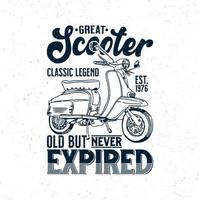 super scooter classic legend ancien mais jamais expiré vecteur
