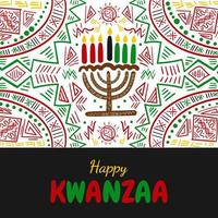 concept de kwanzaa design plat avec motif dessiné à la main vecteur