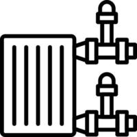 icône de ligne de vecteur de radiateur
