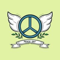 symbole de paix avec des ailes de colombe vecteur