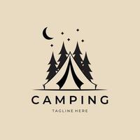 logo, icône et symbole vintage de camping, avec illustration vectorielle emblème vecteur