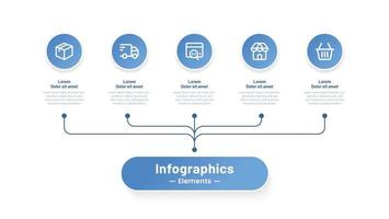 vecteur de conception de modèle infographique d'étapes commerciales